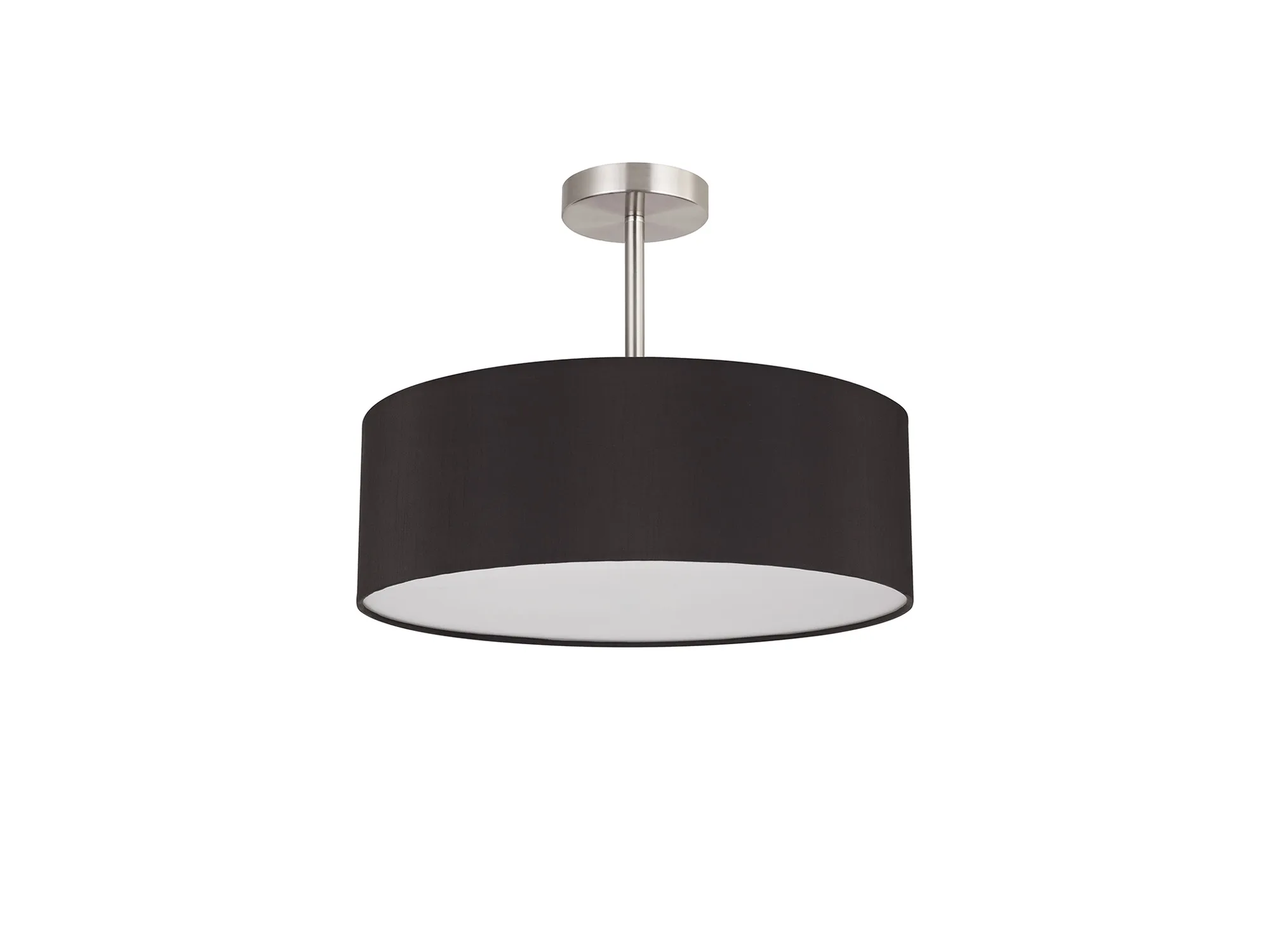 Baymont 45cm Semi Flush 3 Light Satin Nickel, Black/White DK0713  Deco Baymont SN BL